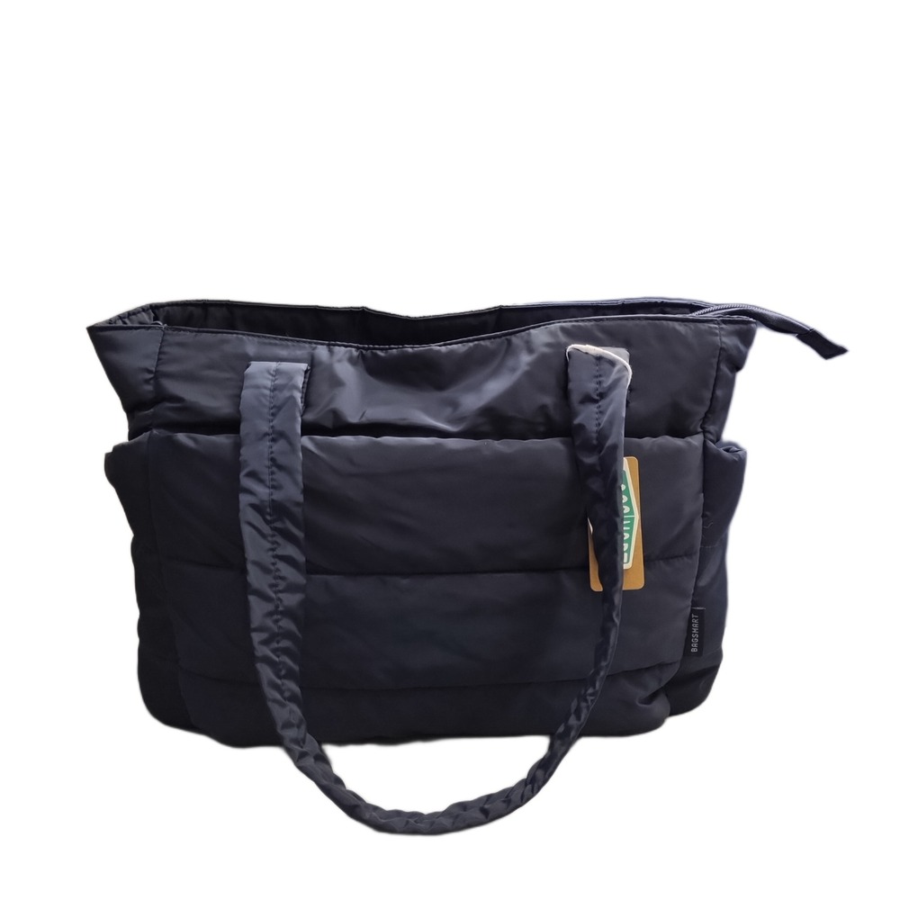 Bagsmart Puffer Tote Bag Womens Blue Lightweight Double Handles Zip Closure
